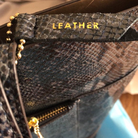 Antonio Melani Snakeskin Python Embossed Leather Tote - Picture 9 of 11